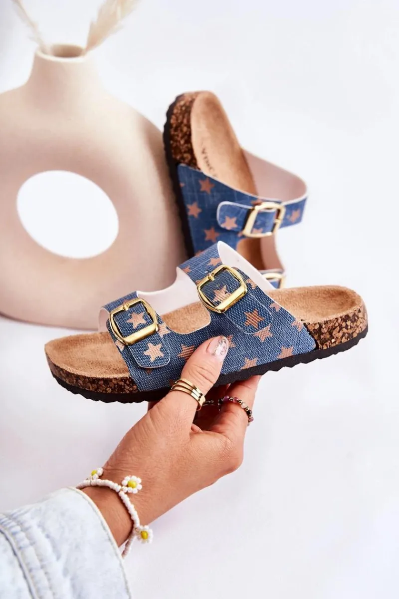 Online Buty damskie Vinceza Wygodne Dziecięce Klapki Niebieskie Ander