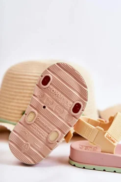 Best Wygodne Dziecięce Sandałki Pachnące JJ385028 Różowo-Żółte Dzieci Chłopięce|Dziewczęce