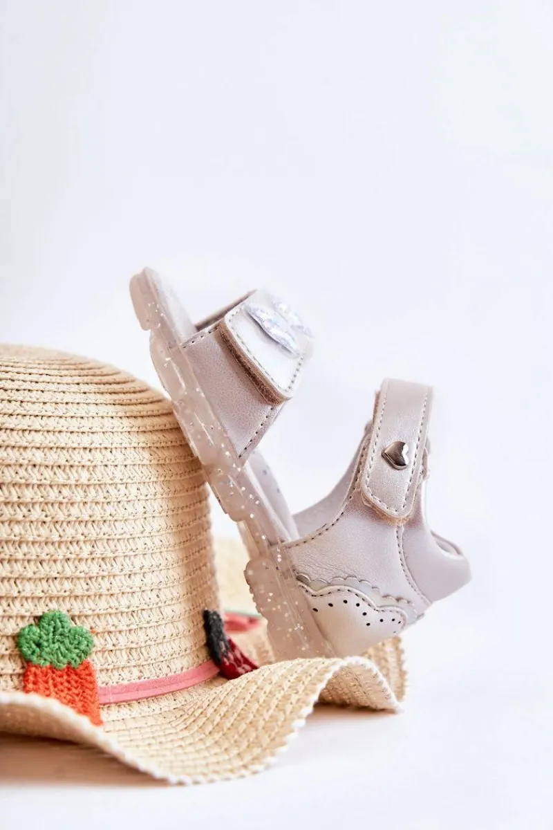 Dziewczęce>Evento Wygodne Dziecięce Sandały Z Ozdobą Srebrne Cayo