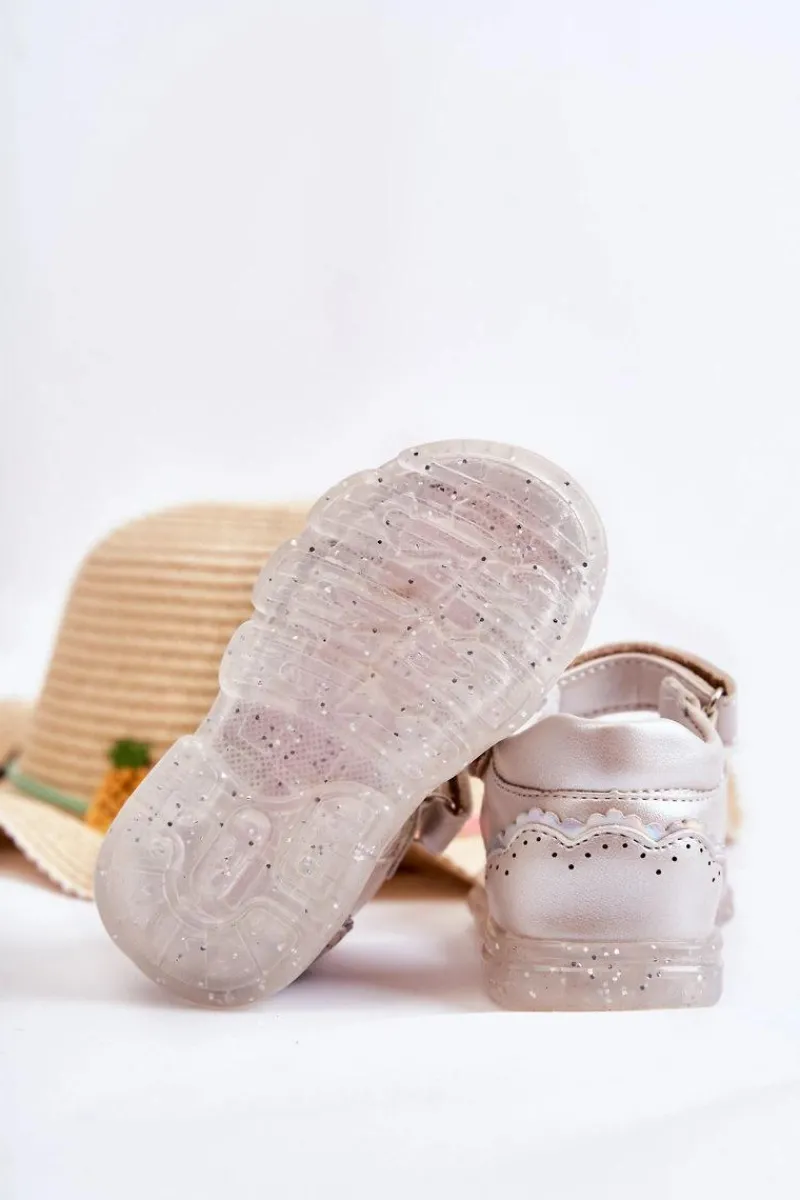 Dziewczęce>Evento Wygodne Dziecięce Sandały Z Ozdobą Srebrne Cayo