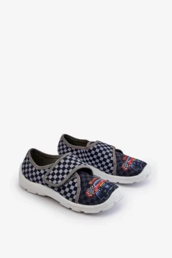 BEFADO Wygodne Kapcie Chłopięce Na Rzep 974Y540 Szare Szary