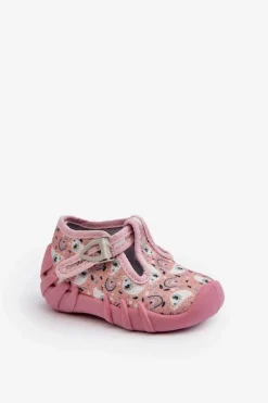 Hot BEFADO Wygodne Kapcie Dziecięce 110N491 Różowe