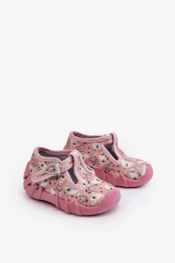 Hot BEFADO Wygodne Kapcie Dziecięce 110N491 Różowe