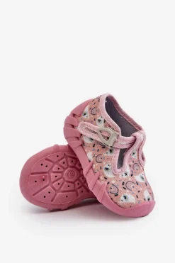 Hot BEFADO Wygodne Kapcie Dziecięce 110N491 Różowe