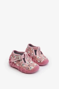 Hot BEFADO Wygodne Kapcie Dziecięce 110N491 Różowe
