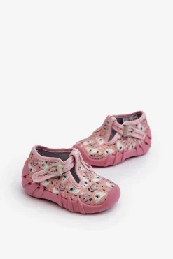 Hot BEFADO Wygodne Kapcie Dziecięce 110N491 Różowe