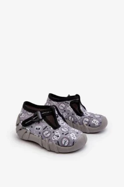 Hot BEFADO Wygodne Kapcie Dziecięce 110N488 Szare Szary