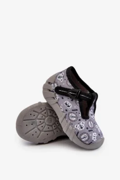 Hot BEFADO Wygodne Kapcie Dziecięce 110N488 Szare Szary