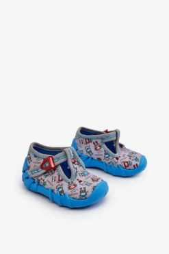 Dziewczęce|Back To School></noscript>BEFADO Wygodne Kapcie Dziecięce 110N483 Niebiesko-Szare