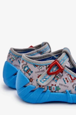 Dziewczęce|Back To School></noscript>BEFADO Wygodne Kapcie Dziecięce 110N483 Niebiesko-Szare