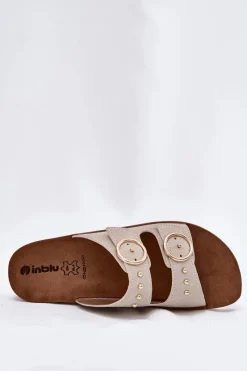 Discount Wygodne Klapki Damskie CP000054 Beżowe Damskie Klapki Na Platformie|Klapki Damskie Klasyczne