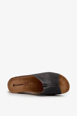 Outlet Wygodne Klapki Damskie Na Koturnie NG000002 Czarne Damskie Klapki Na Obcasie|Klapki Na Koturnie