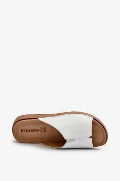 Klapki Na Koturnie|Klapki Na Obcasie></noscript>INBLU Wygodne Klapki Damskie Z Eko Skóry GS0003I1 Białe