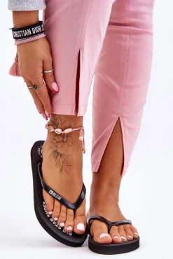 Sale Big Star Shoes Wygodne Klapki Japonki Big Star LL274800 Czarne