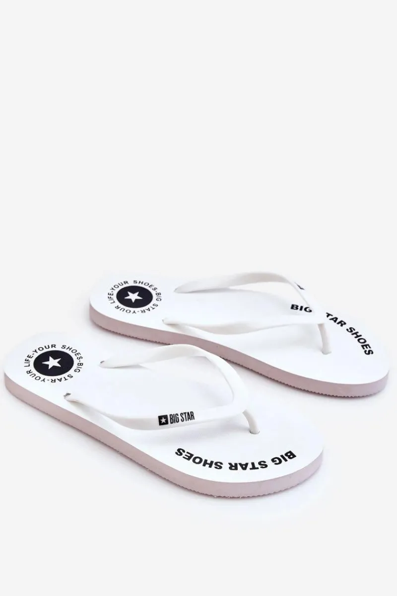Klapki Sportowe|Klapki Damskie Big Star>Big Star Shoes Wygodne Klapki Japonki Big Star LL274795 Białe