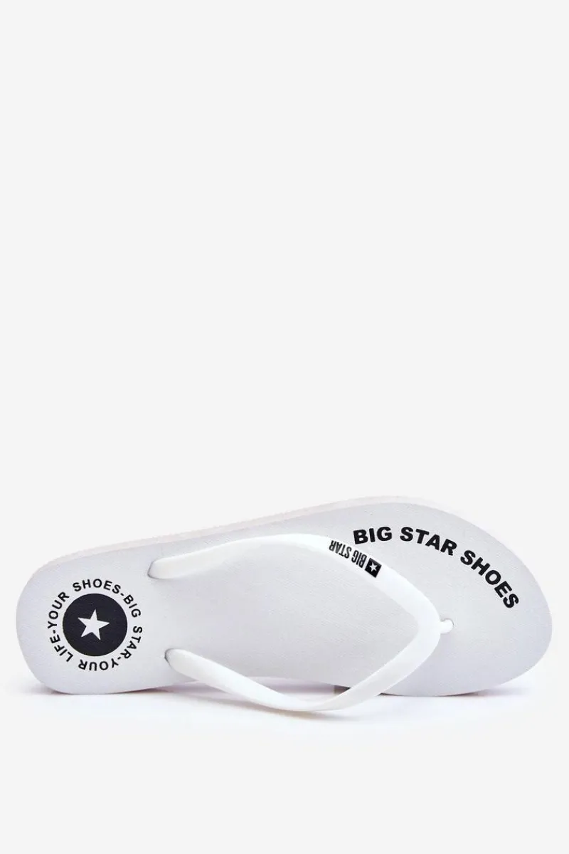 Klapki Sportowe|Klapki Damskie Big Star>Big Star Shoes Wygodne Klapki Japonki Big Star LL274795 Białe