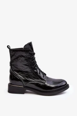 Botki Sznurowane|Czarne Botki><noscript><img width=