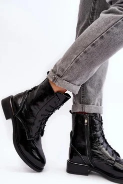 Botki Sznurowane|Czarne Botki><noscript><img width=