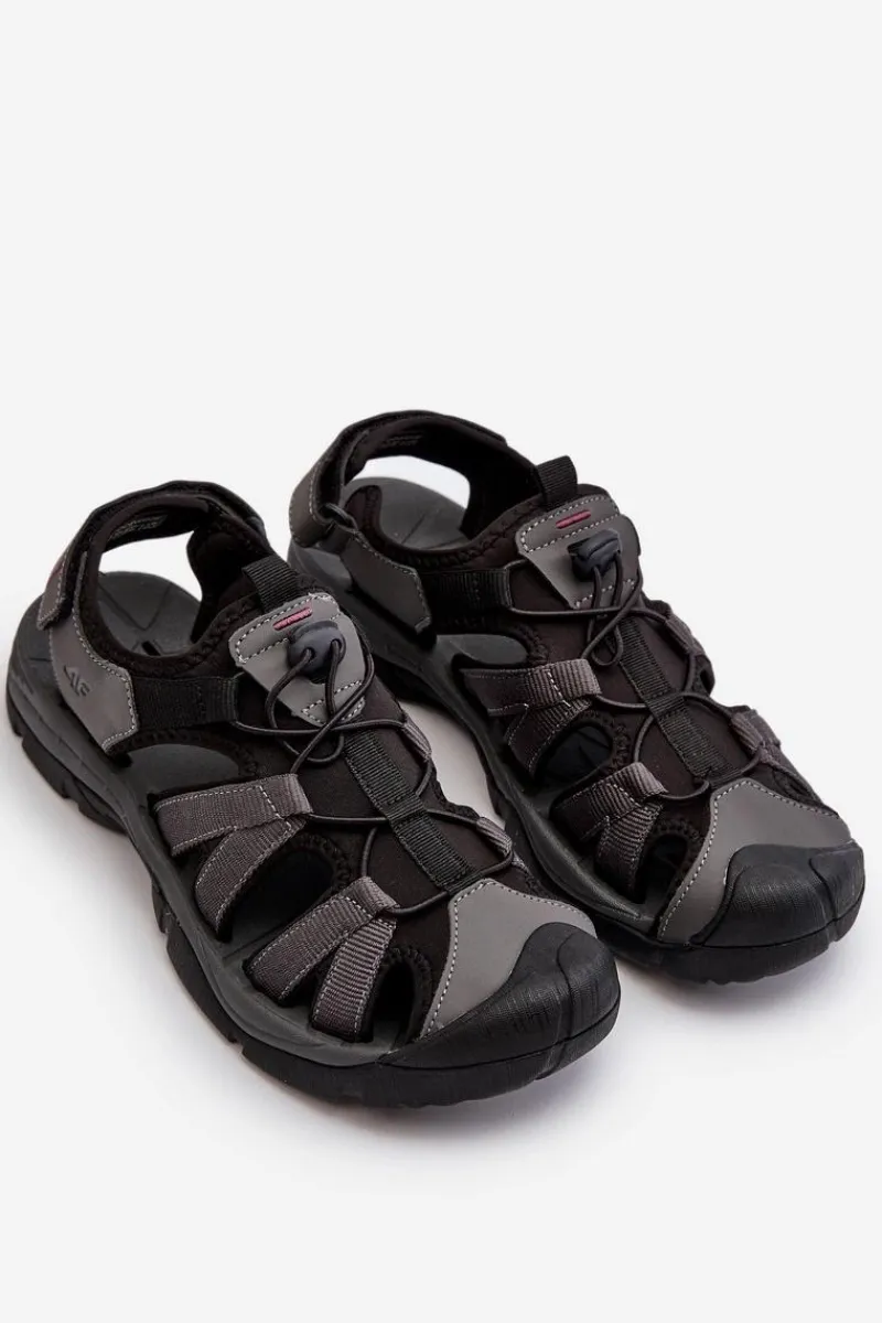 Hot Wygodne Męskie Sandały RSS2SANM058-23S Szare Męskie Sandały Męskie