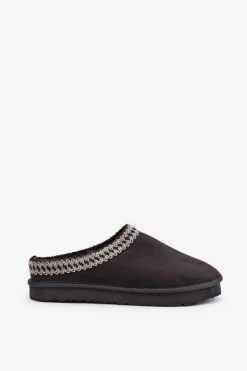 Kapcie Klasyczne|Klapki Damskie Klasyczne></noscript>INBLU Wygodne Obuwie Domowe Kapcie Z Haftem Damskie FX000021 Czarne