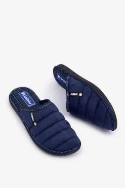 INBLU Wygodne Obuwie Domowe Męskie Kapcie 91000027 Granatowe