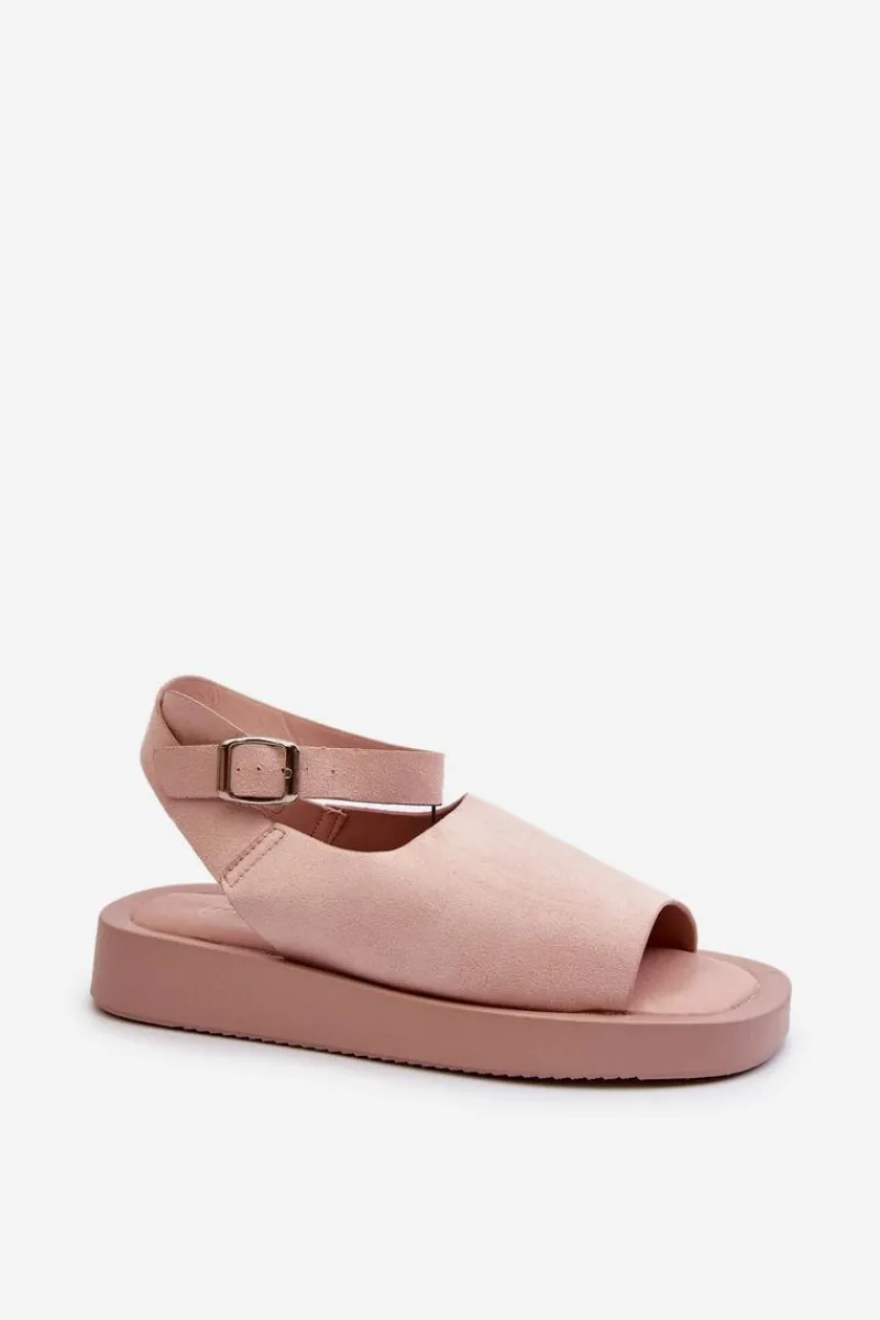 Outlet Wygodne Sandały Damskie Na Platformie Różowe Rubie Damskie Sandały Płaskie