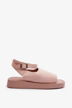 Outlet Wygodne Sandały Damskie Na Platformie Różowe Rubie Damskie Sandały Płaskie