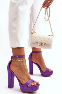 Sandały Na Słupku|Sandały Na Obcasie><noscript><img width=