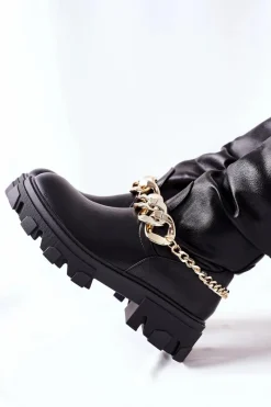 Boto Wysokie Czarne Kozaki Cecina