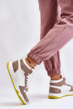 Discount Boto Wysokie Damskie Buty Sportowe Trampki Biało-Beżowe Rumour