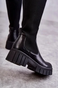 Wysokie Damskie Kozaki Za Kolano Czarne Austin Damskie Muszkieterki|Kozaki Wiosenne