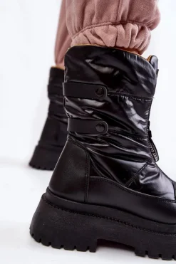 Online Buty damskie Vinceza Wysokie Damskie Śniegowce Na Suwak Czarne Moira