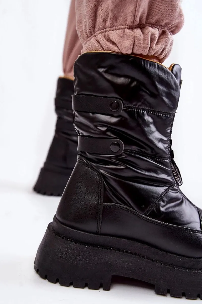 Online Buty damskie Vinceza Wysokie Damskie Śniegowce Na Suwak Czarne Moira