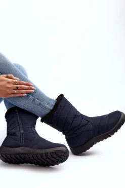 Śniegowce Damskie></noscript>Boto Wysokie Damskie Ocieplane Śniegowce Granatowe Luxina Niebieski