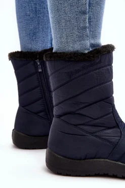 Śniegowce Damskie></noscript>Boto Wysokie Damskie Ocieplane Śniegowce Granatowe Luxina Niebieski