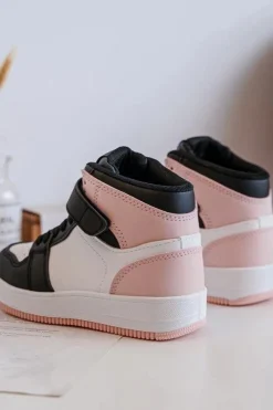 Outlet Wysokie Dziecięce Buty Sportowe Biało-Różowe Teredite Dzieci Chłopięce|Dziewczęce