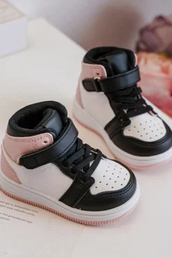 Outlet Wysokie Dziecięce Buty Sportowe Biało-Różowe Teredite Dzieci Chłopięce|Dziewczęce