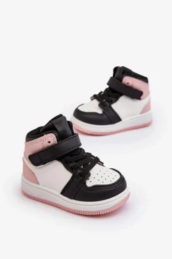 Outlet Wysokie Dziecięce Buty Sportowe Biało-Różowe Teredite Dzieci Chłopięce|Dziewczęce