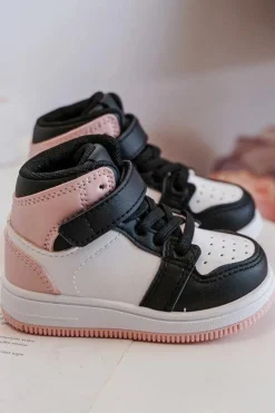 Outlet Wysokie Dziecięce Buty Sportowe Biało-Różowe Teredite Dzieci Chłopięce|Dziewczęce