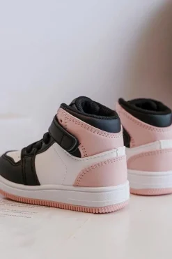 Outlet Wysokie Dziecięce Buty Sportowe Biało-Różowe Teredite Dzieci Chłopięce|Dziewczęce