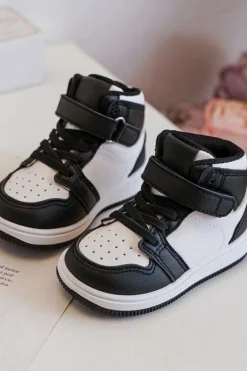 Sale Wysokie Dziecięce Buty Sportowe Biało-Czarne Teredite Dzieci Chłopięce|Dziewczęce