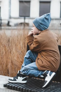 Sale Wysokie Dziecięce Buty Sportowe Biało-Czarne Teredite Dzieci Chłopięce|Dziewczęce