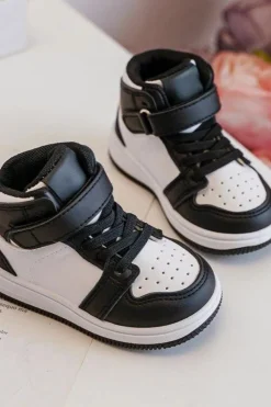 Sale Wysokie Dziecięce Buty Sportowe Biało-Czarne Teredite Dzieci Chłopięce|Dziewczęce