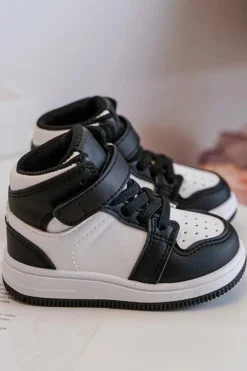 Sale Wysokie Dziecięce Buty Sportowe Biało-Czarne Teredite Dzieci Chłopięce|Dziewczęce