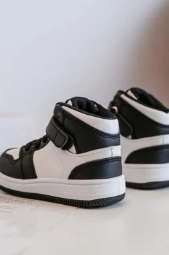 Sale Wysokie Dziecięce Buty Sportowe Biało-Czarne Teredite Dzieci Chłopięce|Dziewczęce