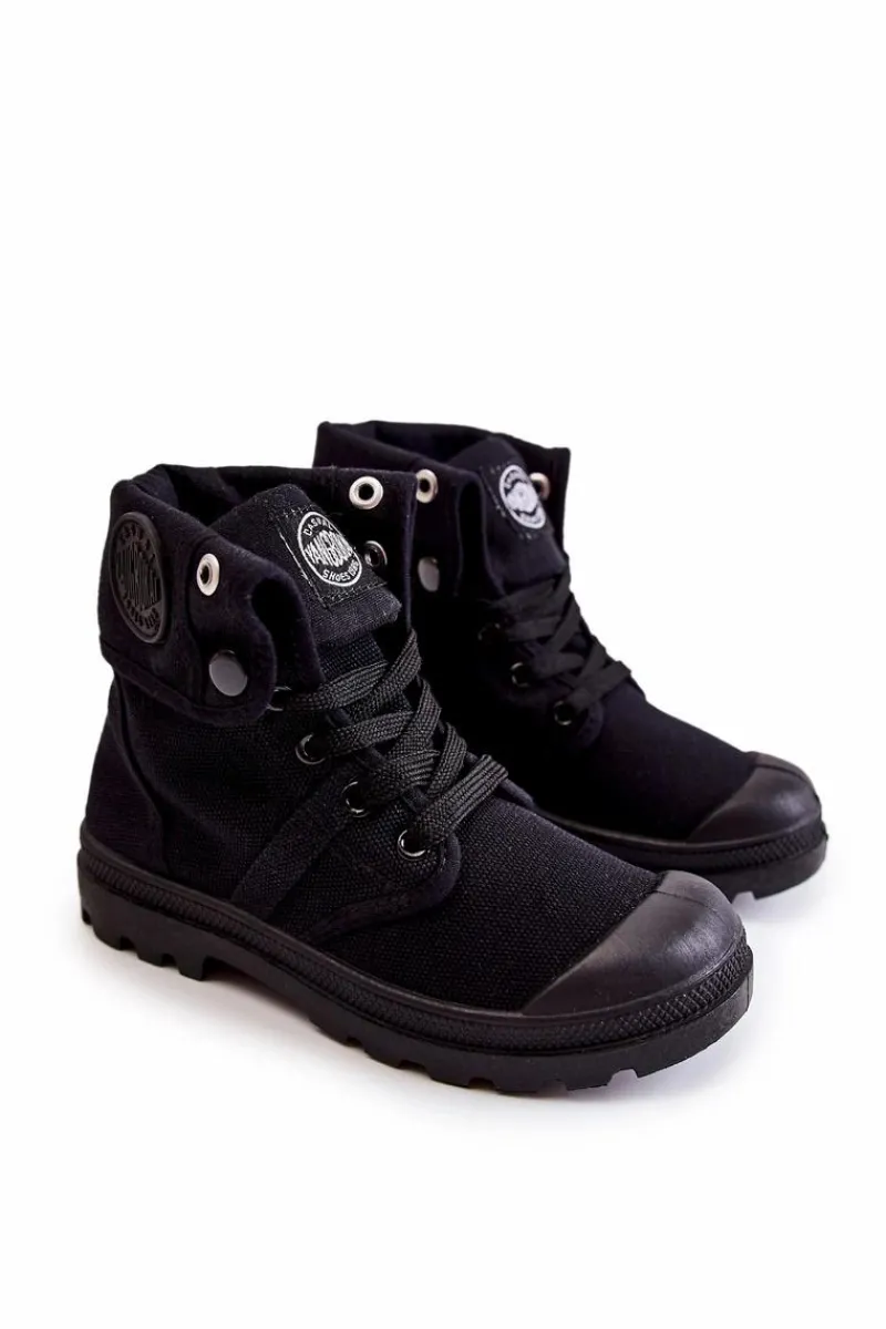 Chłopięce|Dziewczęce>Boto Wysokie Dziecięce Trampki Wiązane Czarne Tobby