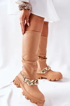 Discount Boto Wysokie Kozaki Camel Cecina Brązowy