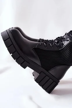 Sale Boto Wysokie Kozaki ze Skarpetą Czarne Monteri