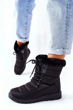 Discount Buty damskie Vinceza Wysokie Śniegowce Z Futerkiem Czarne Haneta