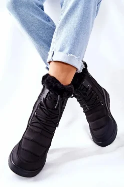 Discount Buty damskie Vinceza Wysokie Śniegowce Z Futerkiem Czarne Haneta